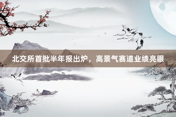 北交所首批半年报出炉，高景气赛道业绩亮眼