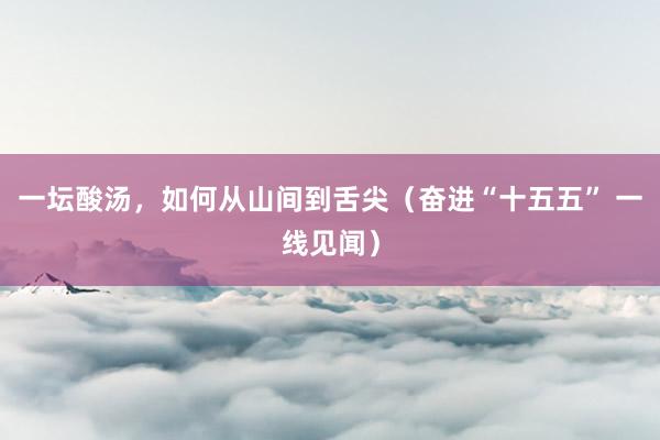 一坛酸汤,如何从山间到舌尖(奋进“十五五” 一线见闻)