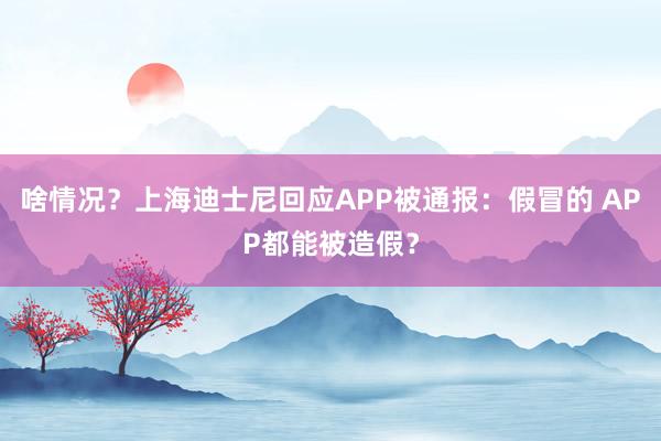啥情况？上海迪士尼回应APP被通报：假冒的 APP都能被造假？