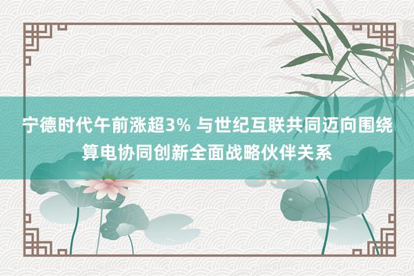 宁德时代午前涨超3% 与世纪互联共同迈向围绕算电协同创新全面战略伙伴关系