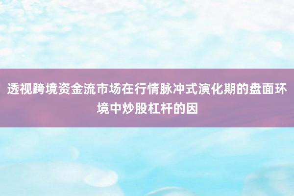透视跨境资金流市场在行情脉冲式演化期的盘面环境中炒股杠杆的因