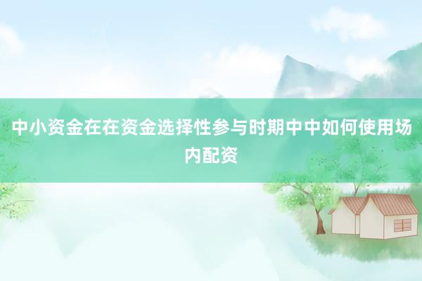 中小资金在在资金选择性参与时期中中如何使用场内配资