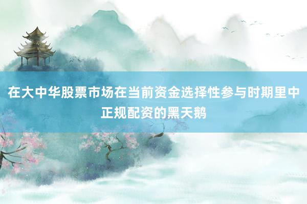 在大中华股票市场在当前资金选择性参与时期里中正规配资的黑天鹅
