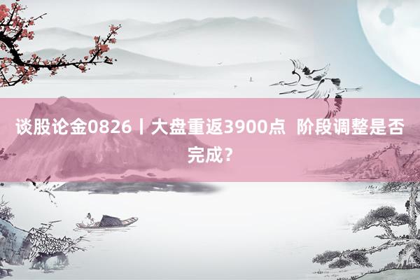 谈股论金0826丨大盘重返3900点  阶段调整是否完成？