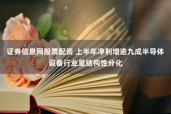 证券信息网股票配资 上半年净利增逾九成　半导体设备行业呈结构性分化