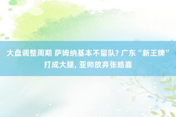 大盘调整周期 萨姆纳基本不留队? 广东“新王牌”打成大腿, 亚帅放弃张皓嘉