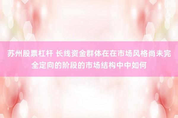 苏州股票杠杆 长线资金群体在在市场风格尚未完全定向的阶段的市场结构中中如何